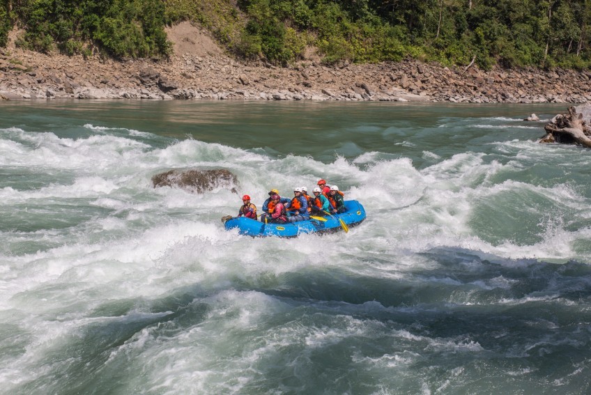 Rafting in Karnali River. 